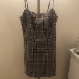 Aritzia grey plaid tank dress